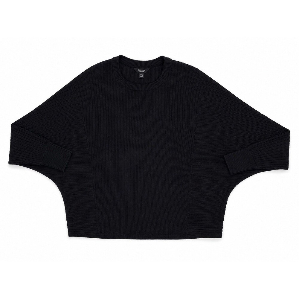Simply Vera Vera Wang Black Ribbed Dolman Sleeve Sweater Women’s XXL